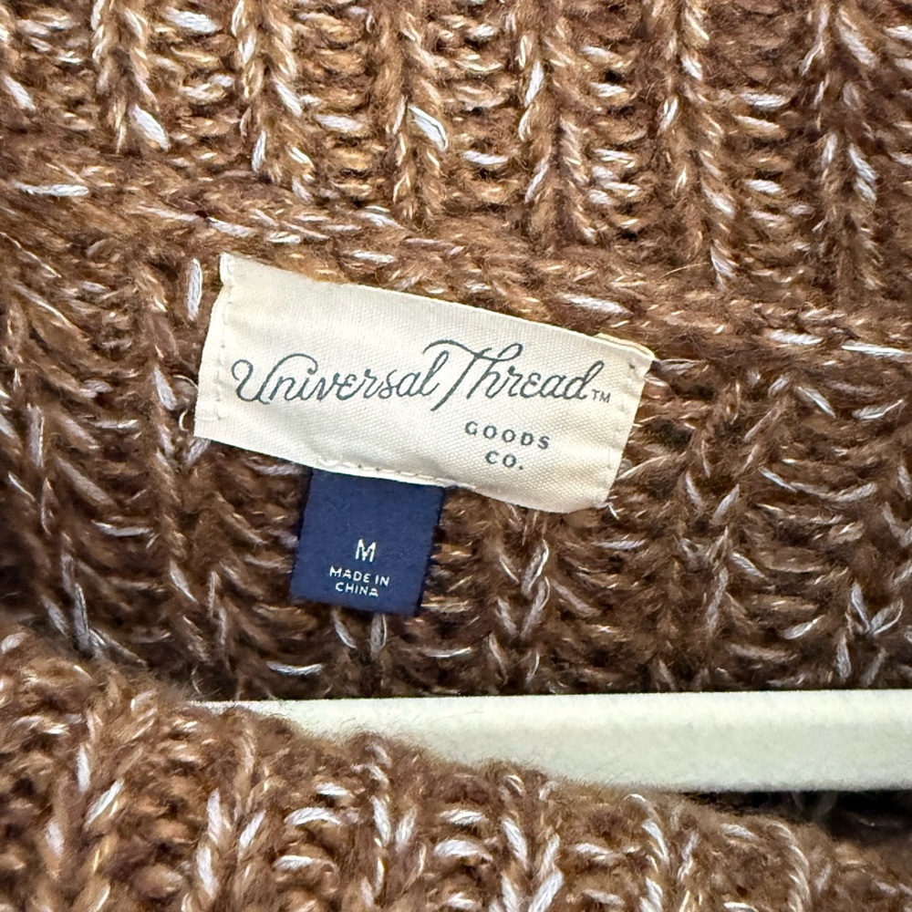 Universal Thread Camel Brown Cable Knit Cowl Neck… - image 2